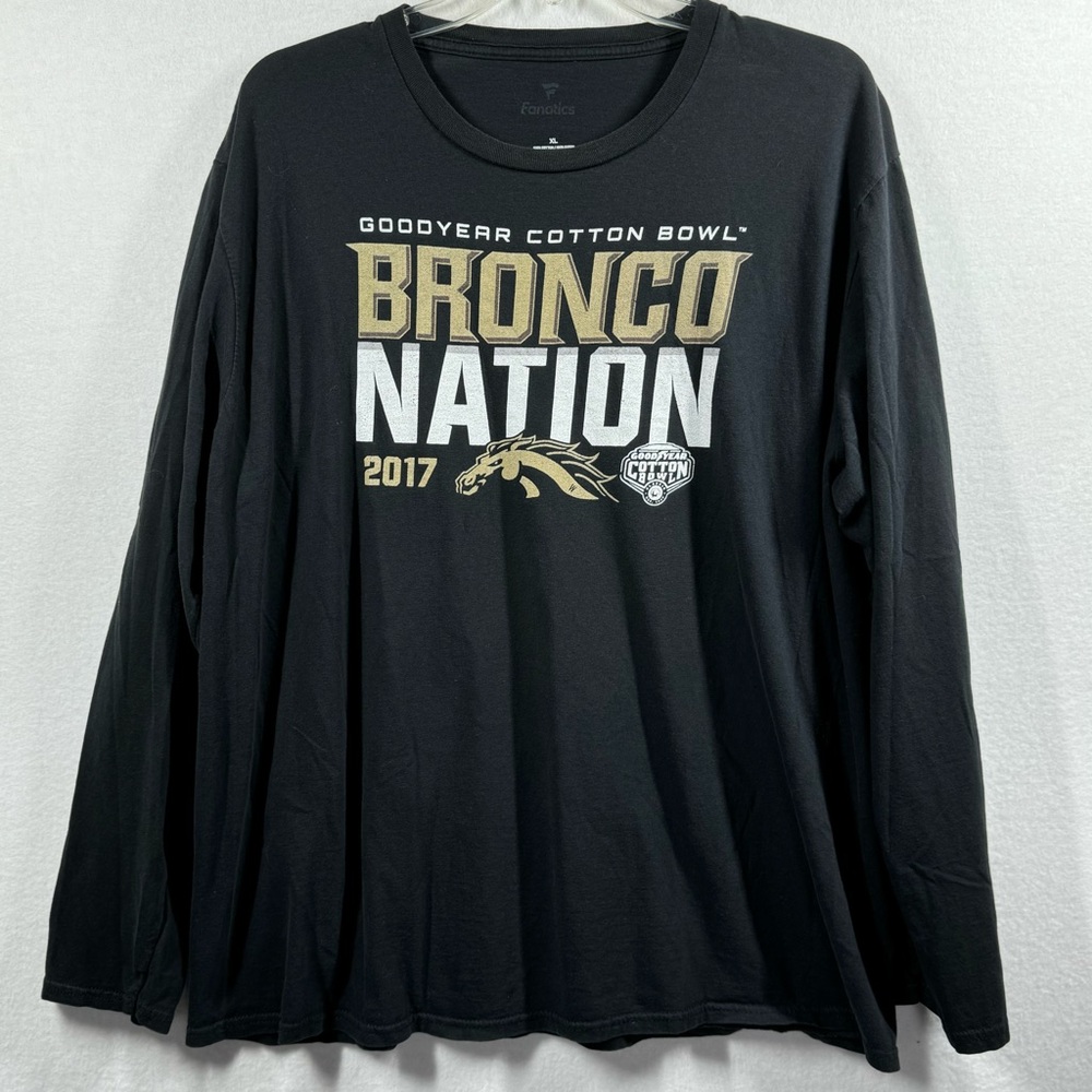Fanatics Mens XL Brono Nation Good Year Cotton‎ Bowl 2017 Black Long Sleeve Tee